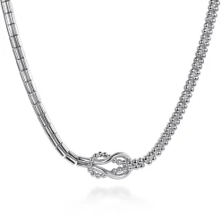 Clearance Gabriel & Co. Strides - 925 Sterling Silver Bujukan Beaded Stirrup Chocker Necklace