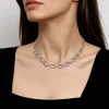Best Gabriel & Co. Strides - 925 Sterling Silver Bujukan Beaded Horseshoe White Sapphire Link Chain Necklace