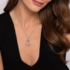 Gabriel & Co. Strides - 925 Sterling Silver Bujukan Stirrup Pendant necklace