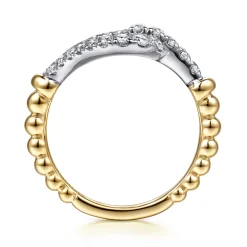 Outlet Gabriel & Co. Strides - Stirrup Ring 14K White and Yellow Gold Diamond 0.5ct Bujukan