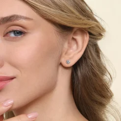 Clearance Gabriel & Co. Stud Earrings 14K White Gold White Sapphire