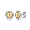 Outlet Gabriel & Co. Stud Earrings 14K Yellow Gold and 925 Sterling Silver