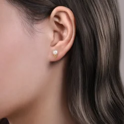 Online Gabriel & Co. Stud Earrings 14K Yellow Gold Pearl Bujukan