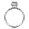 Discount Gabriel & Co. Suede - 14K White Gold Emerald Cut Hidden Halo Diamond Engagement Ring