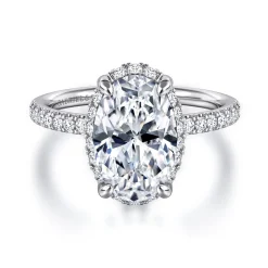 Outlet Gabriel & Co. Suede - 14K White Gold Oval Hidden Halo Diamond Engagement Ring