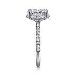 Online Gabriel & Co. Suede - 14K White Gold Oval Hidden Halo Diamond Engagement Ring