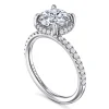 Discount Gabriel & Co. Suede - 14K White Gold Round Hidden Halo Diamond Engagement Ring