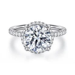Outlet Gabriel & Co. Suede - 14K White Gold Round Hidden Halo Diamond Engagement Ring