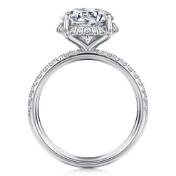 Outlet Gabriel & Co. Suede - 14K White Gold Round Hidden Halo Diamond Engagement Ring