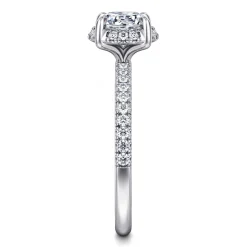 Outlet Gabriel & Co. Suede - 14K White Gold Round Hidden Halo Diamond Engagement Ring