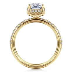 Discount Gabriel & Co. Suede - 14K Yellow Gold Emerald Cut Hidden Halo Diamond Engagement Ring