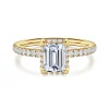 New Gabriel & Co. Suede - 14K Yellow Gold Emerald Cut Hidden Halo Diamond Engagement Ring