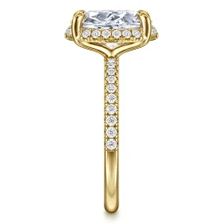 Online Gabriel & Co. Suede - 14K Yellow Gold Oval Hidden Halo Diamond Engagement Ring