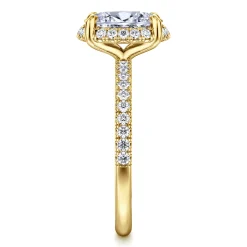 Discount Gabriel & Co. Suede - 14K Yellow Gold Oval Hidden Halo Diamond Engagement Ring