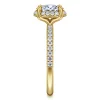 Gabriel & Co. Suede - 14K Yellow Gold Oval Hidden Halo Diamond Engagement Ring