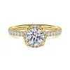 Sale Gabriel & Co. Suede - 14K Yellow Gold Round Hidden Halo Diamond Engagement Ring