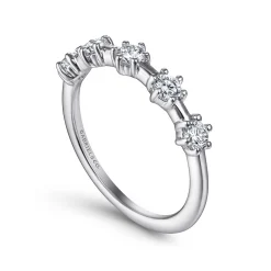 Online Gabriel & Co. Sumatra - 14K White Gold 5 Stone Stations Stackable Diamond Anniversary Band - 0.45 ct