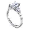 Clearance Gabriel & Co. Sunday - 14K White Gold Emerald Cut 3 Stone Diamond Engagement Ring