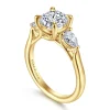 Best Gabriel & Co. Sunday - 14K Yellow Gold Round 3 Stone Diamond Engagement Ring