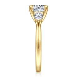 Best Gabriel & Co. Sunday - 14K Yellow Gold Round 3 Stone Diamond Engagement Ring