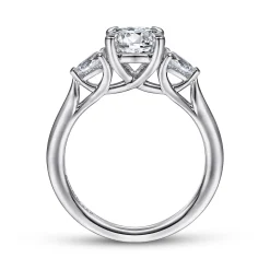 Hot Gabriel & Co. Sunday - Platinum Round 3 Stone Diamond Engagement Ring