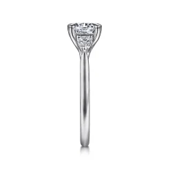 Hot Gabriel & Co. Sunday - Platinum Round 3 Stone Diamond Engagement Ring