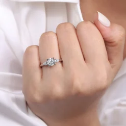 Hot Gabriel & Co. Sunday - Platinum Round 3 Stone Diamond Engagement Ring