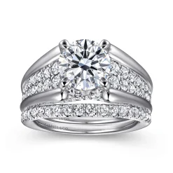 Best Gabriel & Co. Sutter - 14K White Gold Round Diamond Engagement Ring