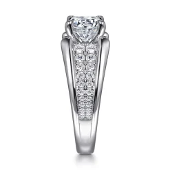 Best Gabriel & Co. Sutter - 14K White Gold Round Diamond Engagement Ring