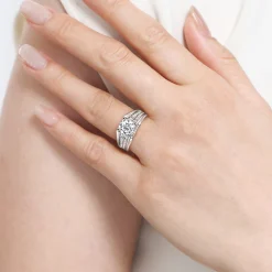Best Gabriel & Co. Sutter - 14K White Gold Round Diamond Engagement Ring