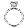 New Gabriel & Co. Symphony - 14K White Gold Emerald Cut Hidden Halo Diamond Engagement Ring