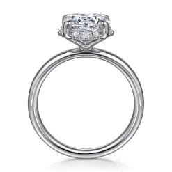 Gabriel & Co. Symphony - 14K White Gold Round Hidden Halo Diamond Engagement Ring