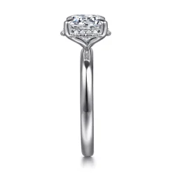 Gabriel & Co. Symphony - 14K White Gold Round Hidden Halo Diamond Engagement Ring