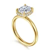 Outlet Gabriel & Co. Symphony - 14K Yellow Gold Elongated Cushion Hidden Halo Diamond Engagement Ring