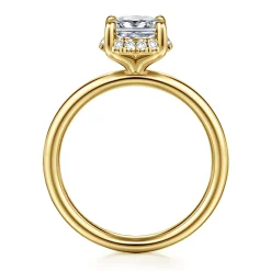 Outlet Gabriel & Co. Symphony - 14K Yellow Gold Elongated Cushion Hidden Halo Diamond Engagement Ring