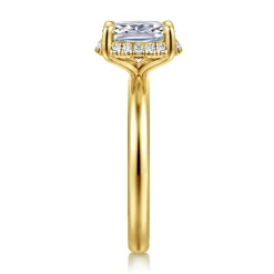 Outlet Gabriel & Co. Symphony - 14K Yellow Gold Elongated Cushion Hidden Halo Diamond Engagement Ring