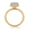 Best Gabriel & Co. Symphony - 14K Yellow Gold Round Hidden Halo Diamond Engagement Ring