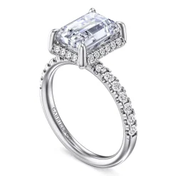 Online Gabriel & Co. Talisa - 14K White Gold Emerald Cut Hidden Halo Diamond Engagement Ring
