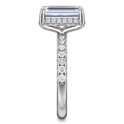 Online Gabriel & Co. Talisa - 14K White Gold Emerald Cut Hidden Halo Diamond Engagement Ring