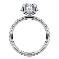 New Gabriel & Co. Talisa - 14K White Gold Oval Hidden Halo Diamond Engagement Ring