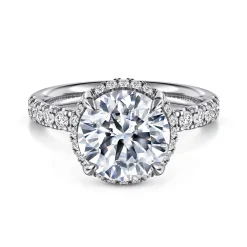 Discount Gabriel & Co. Talisa - 14K White Gold Round Hidden Halo Diamond Engagement Ring