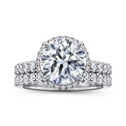 Discount Gabriel & Co. Talisa - 14K White Gold Round Hidden Halo Diamond Engagement Ring