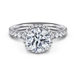 Best Gabriel & Co. Talisa - 14K White Gold Round Hidden Halo Diamond Engagement Ring