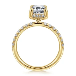 Clearance Gabriel & Co. Talisa - 14K Yellow Gold Emerald Cut Hidden Halo Diamond Engagement Ring