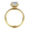 New Gabriel & Co. Talisa - 14K Yellow Gold Oval Hidden Halo Diamond Engagement Ring