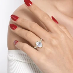 New Gabriel & Co. Talisa - 14K Yellow Gold Oval Hidden Halo Diamond Engagement Ring