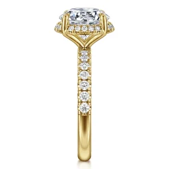 Clearance Gabriel & Co. Talisa - 14K Yellow Gold Round Hidden Halo Diamond Engagement Ring