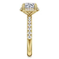 Sale Gabriel & Co. Talisa - 14K Yellow Gold Round Hidden Halo Diamond Engagement Ring
