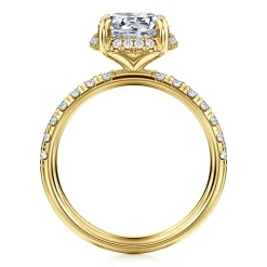 Sale Gabriel & Co. Talisa - 14K Yellow Gold Round Hidden Halo Diamond Engagement Ring