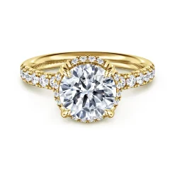 Sale Gabriel & Co. Talisa - 14K Yellow Gold Round Hidden Halo Diamond Engagement Ring